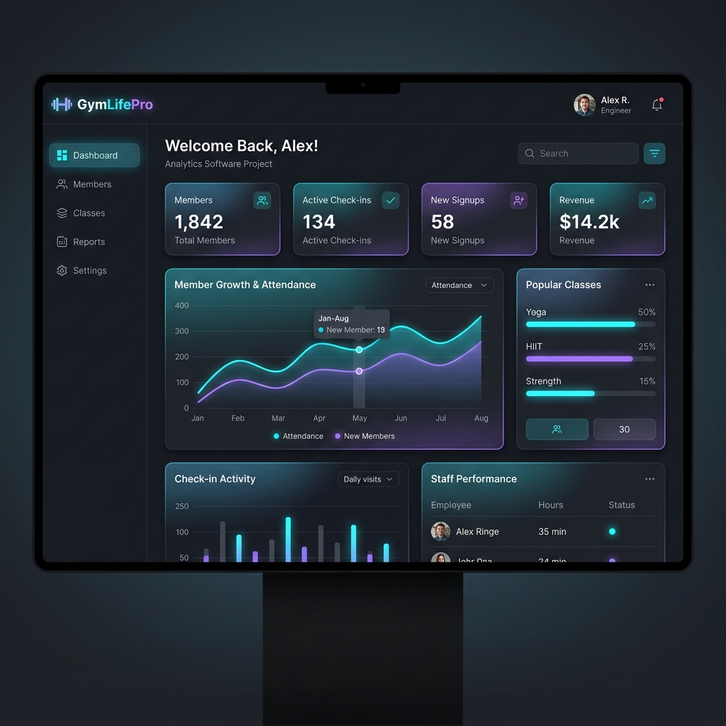 GymLifePro Platform Mockup